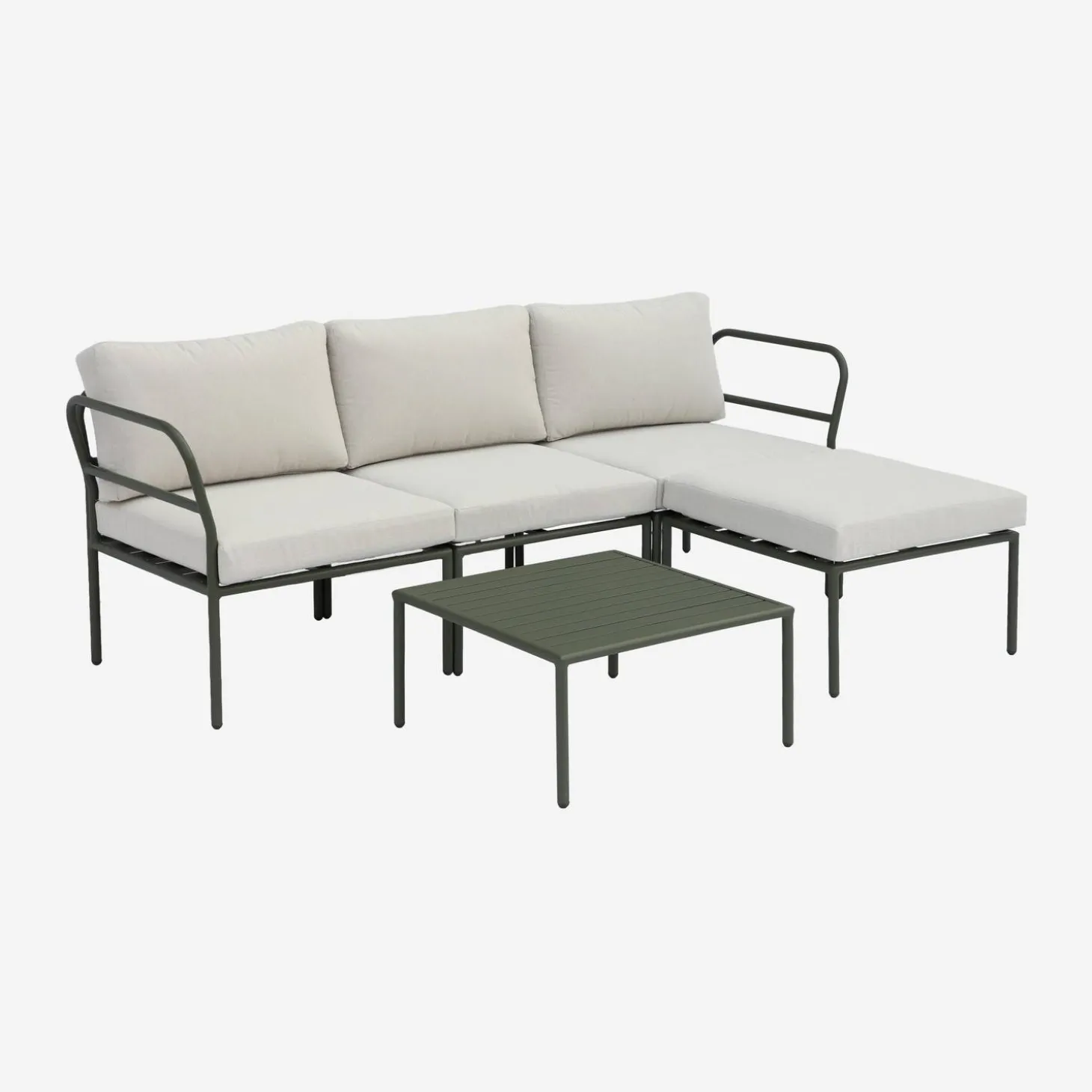 Conjunto de jardín modular de aluminio, 4 plazas