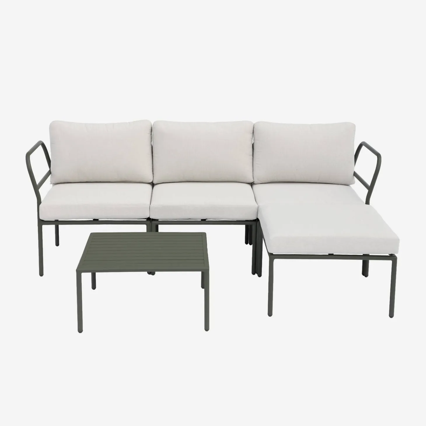 Conjunto de jardín modular de aluminio, 4 plazas