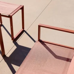 Conjunto de mesa de jardín encastrable, 4 plazas