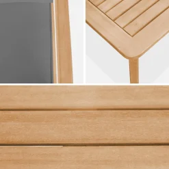 Conjunto de muebles de jardín de madera acacia, 4 plazas