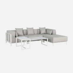 Conjunto de muebles de jardín modular de aluminio, 4 plazas
