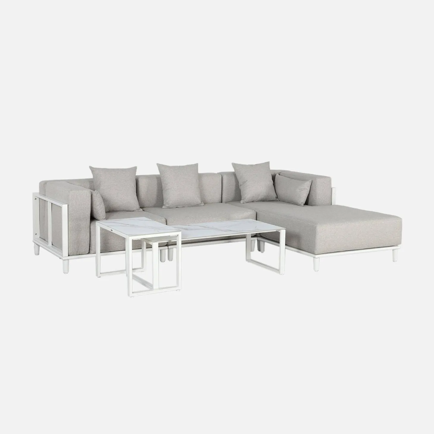 Conjunto de muebles de jardín modular de aluminio, 4 plazas