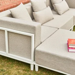 Conjunto de muebles de jardín modular de aluminio, 4 plazas