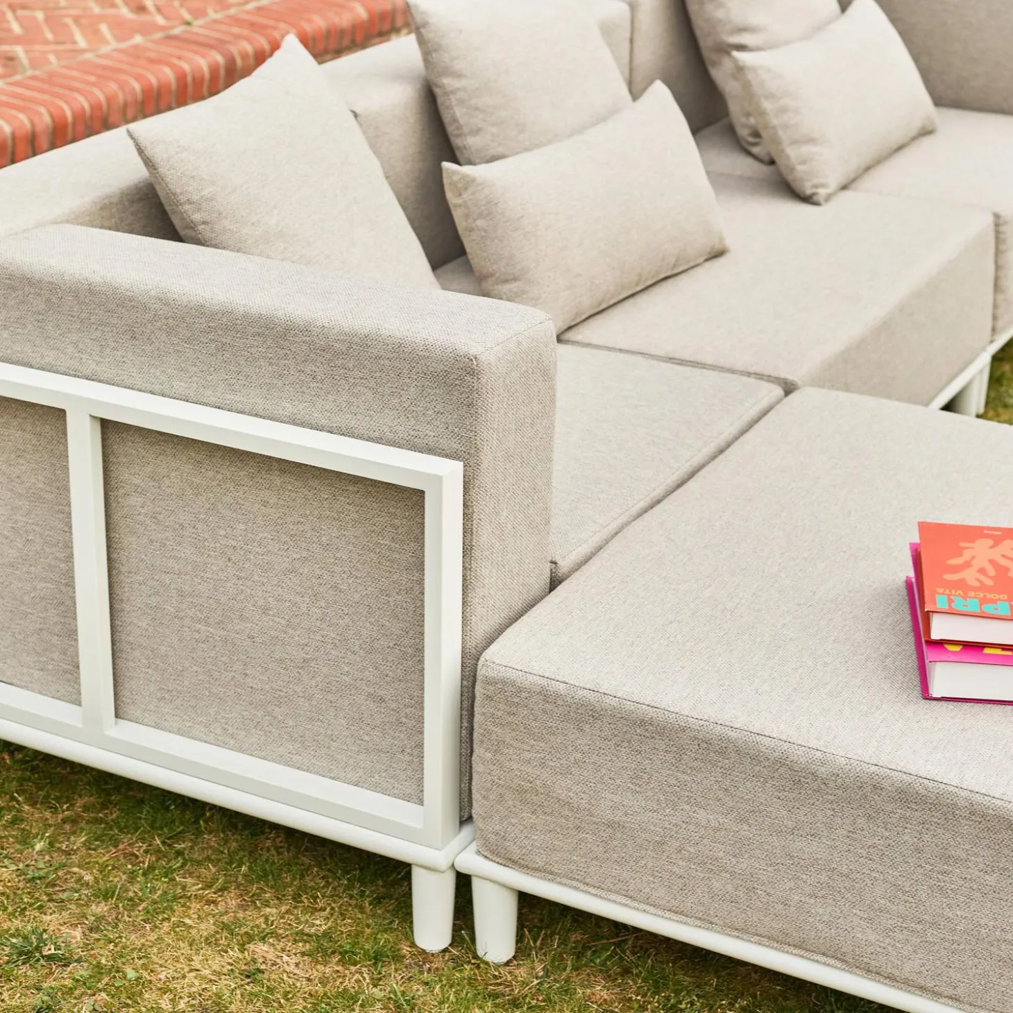 Conjunto de muebles de jardín modular de aluminio, 4 plazas