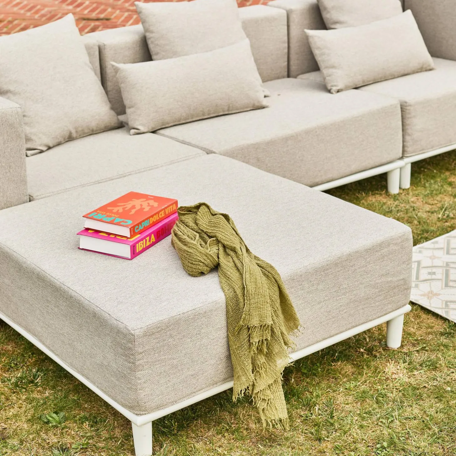 Conjunto de muebles de jardín modular de aluminio, 4 plazas