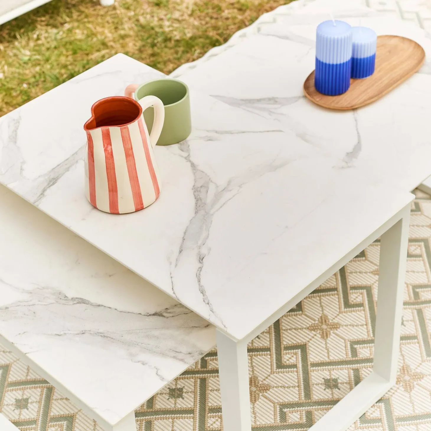Conjunto de muebles de jardín modular de aluminio, 4 plazas