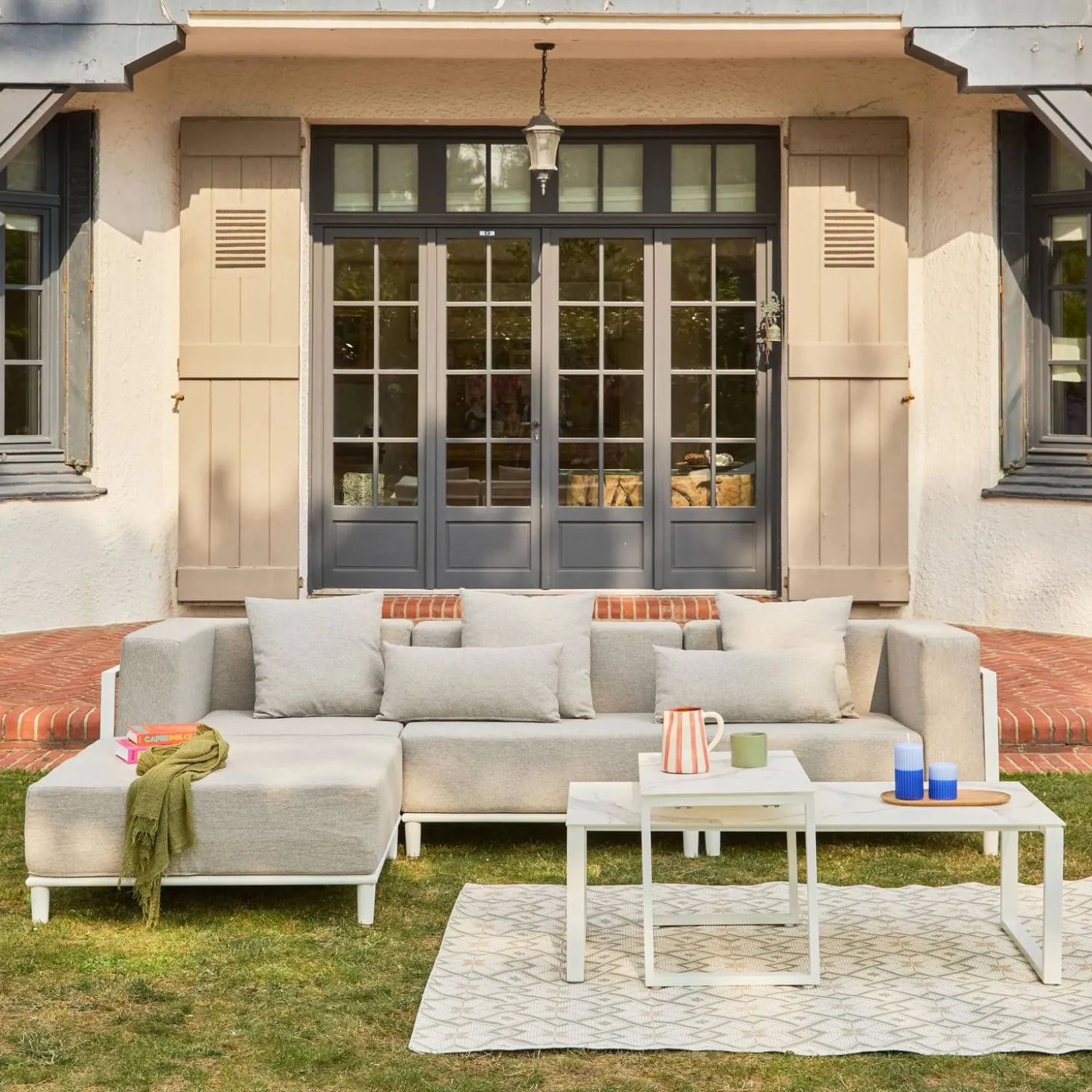 Conjunto de muebles de jardín modular de aluminio, 4 plazas