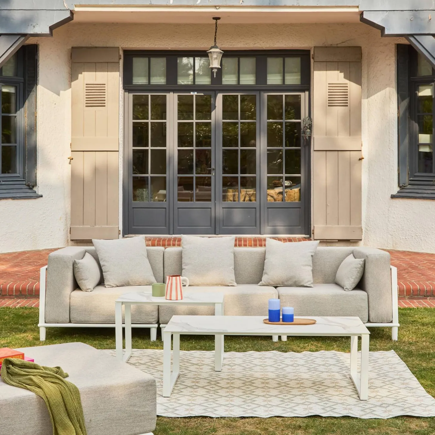 Conjunto de muebles de jardín modular de aluminio, 4 plazas