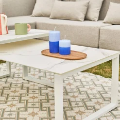 Conjunto de muebles de jardín modular de aluminio, 4 plazas