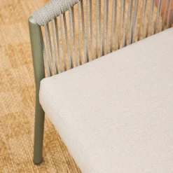 Conjunto de muebles de jardín de acero y cuerdas de resina, 4 plazas