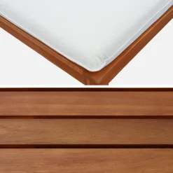 Conjunto de muebles de jardín modular de madera de acacia y borreguito, 3 plazas