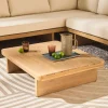Conjunto de muebles de jardín esquinero de madera de acacia, 5 plazas
