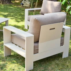 Conjunto de muebles de jardín de aluminio, 5 plazas