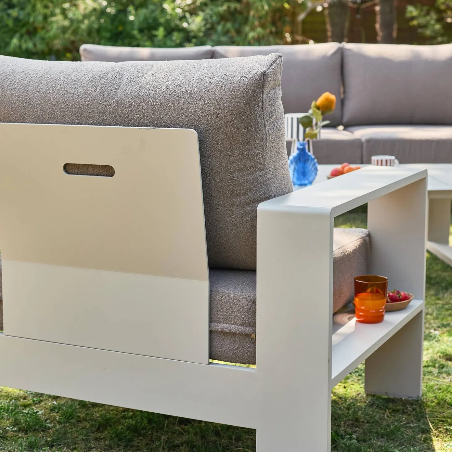 Conjunto de muebles de jardín de aluminio, 5 plazas