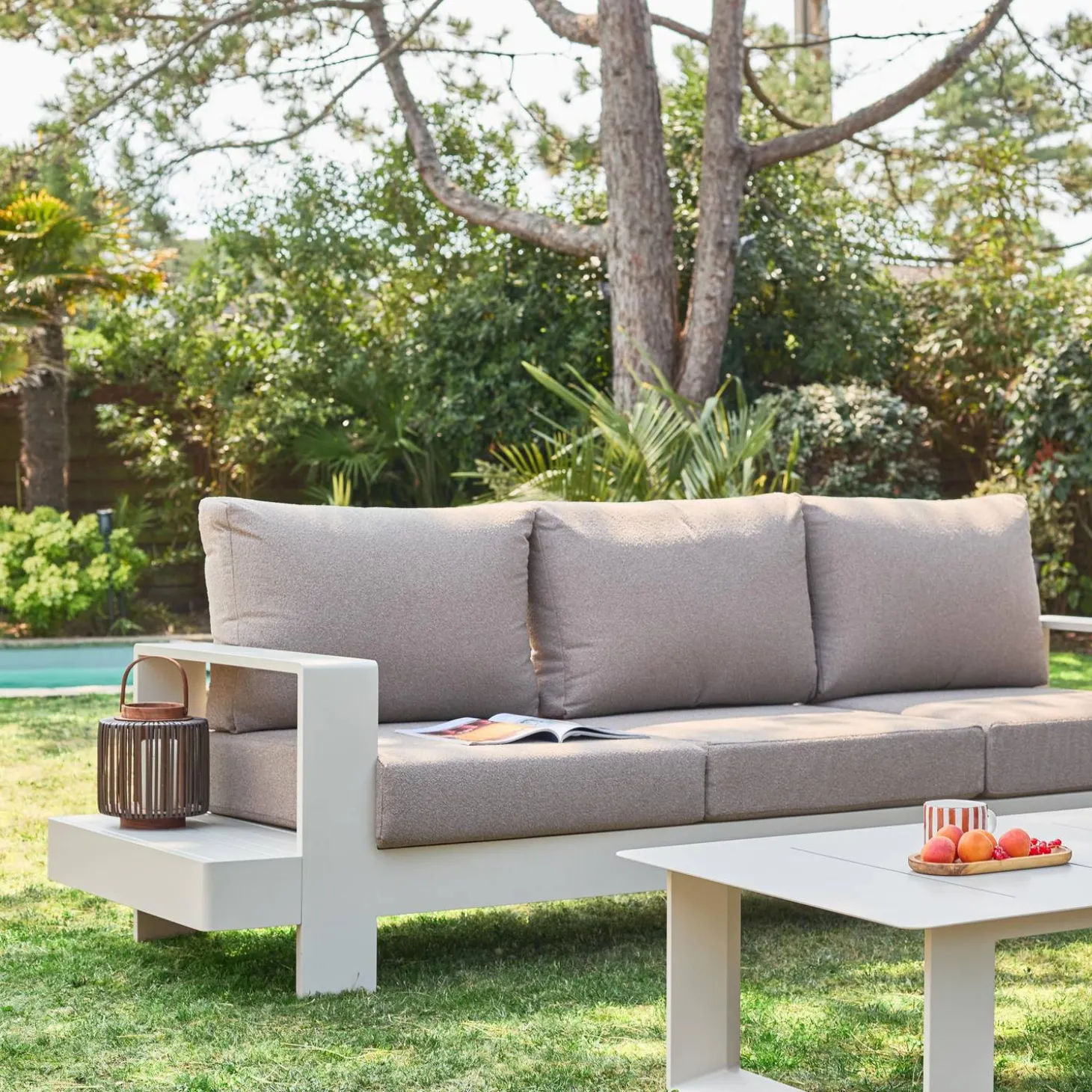 Conjunto de muebles de jardín de aluminio, 5 plazas