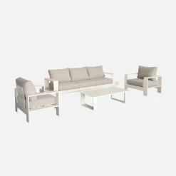 Conjunto de muebles de jardín de aluminio, 5 plazas