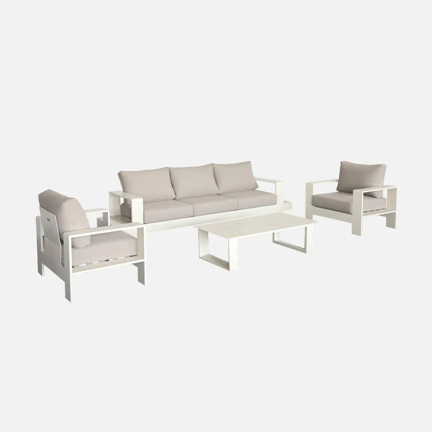 Conjunto de muebles de jardín de aluminio, 5 plazas