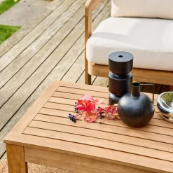 Conjunto de muebles de jardín de madera de acacia, 4 plazas