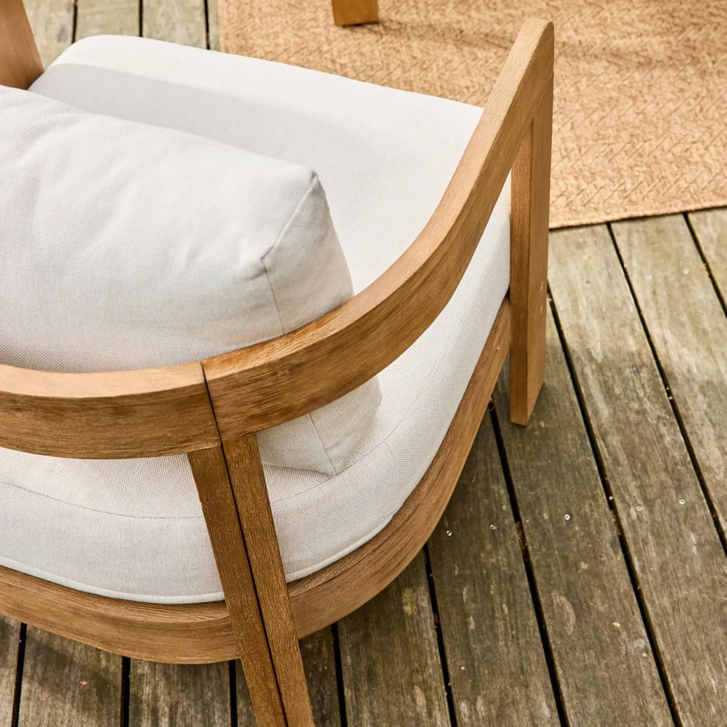 Conjunto de muebles de jardín de madera de acacia, 4 plazas