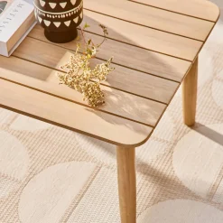 Conjunto de muebles de jardín de madera de acacia y cuerdas, 4 plazas