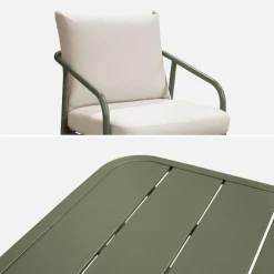 Conjunto de muebles de jardín de acero, 5 plazas