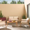 Conjunto de muebles de jardín de madera de acacia, 4 plazas