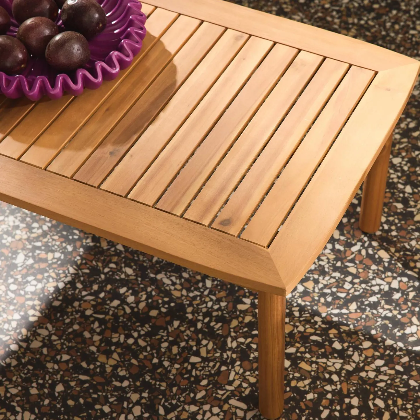Conjunto de muebles de jardín de madera de acacia, 4 plazas