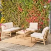 Conjunto de muebles de jardín de madera de acacia, 4 plazas