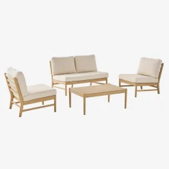 Conjunto de muebles de jardín de madera de acacia, 4 plazas