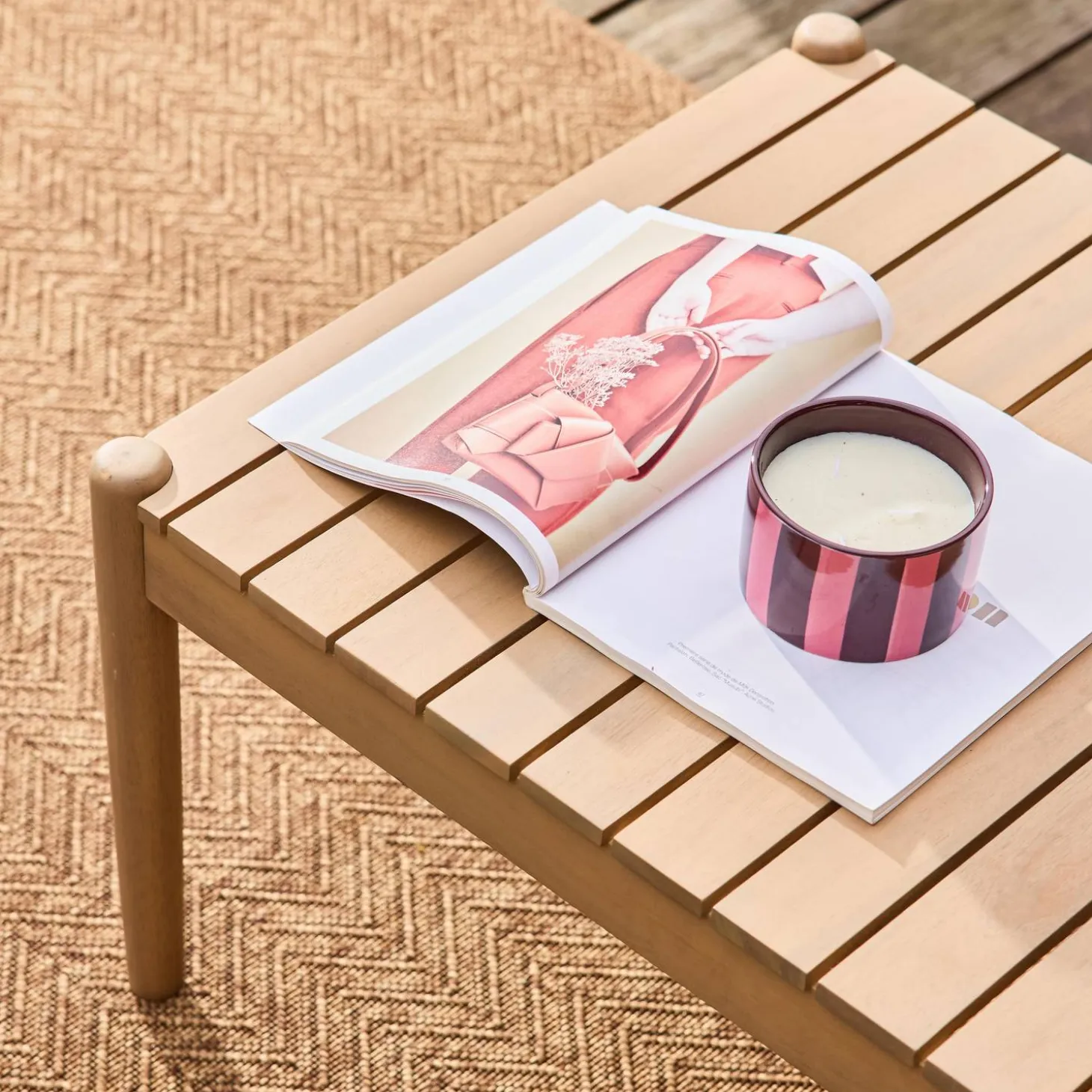 Conjunto de muebles de jardín de madera de acacia, 4 plazas