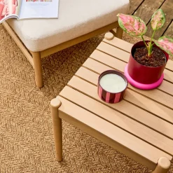 Conjunto de muebles de jardín de madera de acacia, 2 plazas