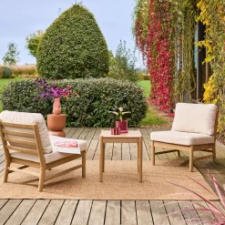 Conjunto de muebles de jardín de madera de acacia, 2 plazas