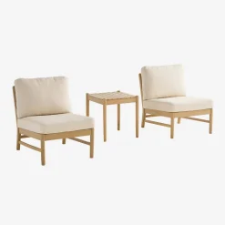 Conjunto de muebles de jardín de madera de acacia, 2 plazas