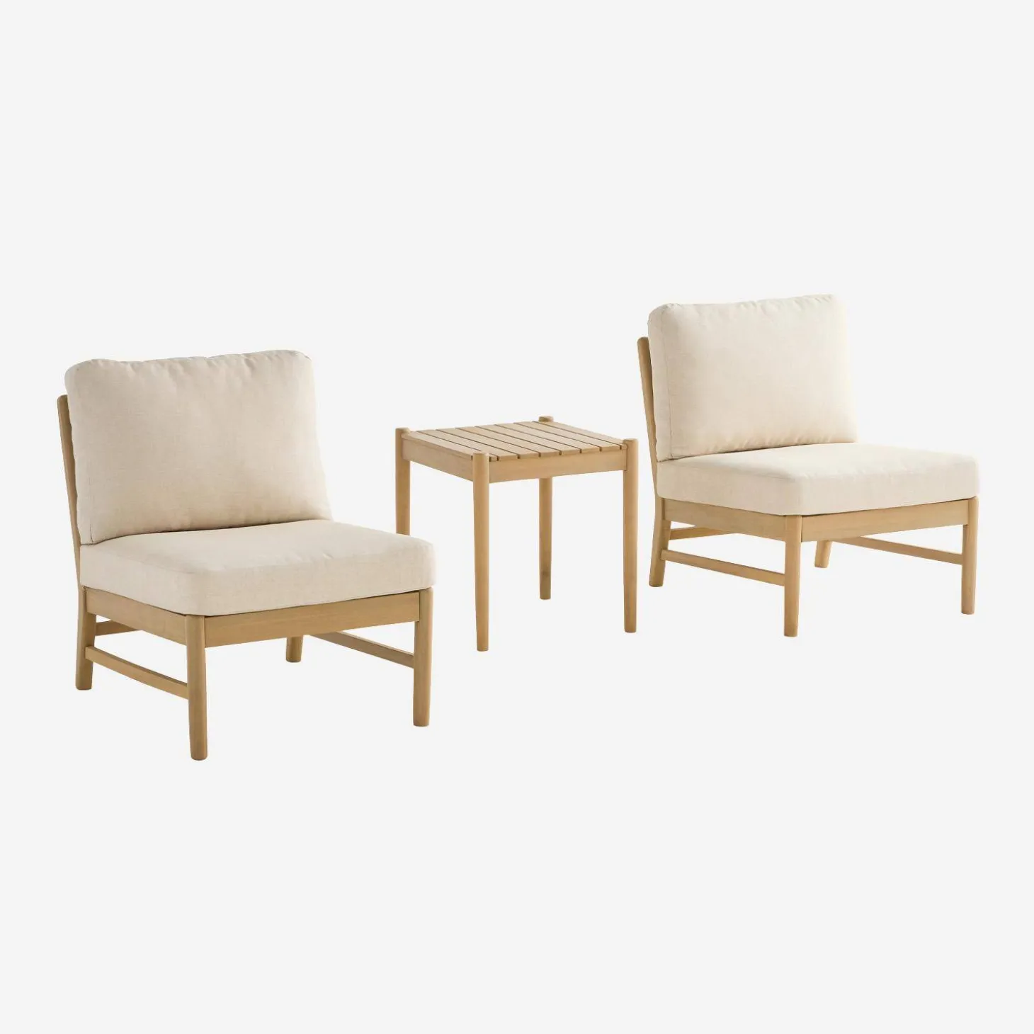 Conjunto de muebles de jardín de madera de acacia, 2 plazas