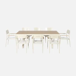 Conjunto mesa de jardín de aluminio con 8 sillas