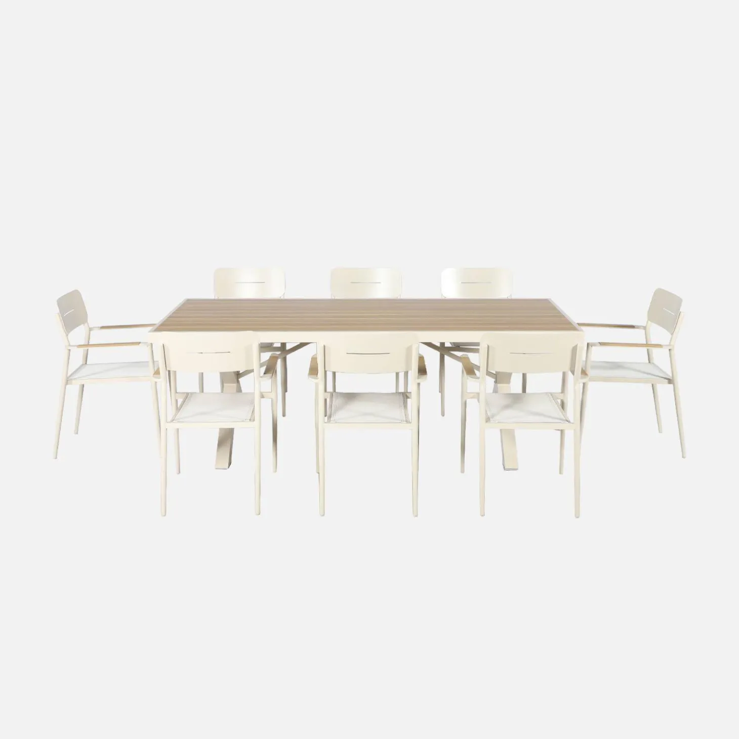 Conjunto mesa de jardín de aluminio con 8 sillas