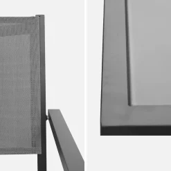Conjunto mesa de jardín de aluminio y de textileno, 8 sillas