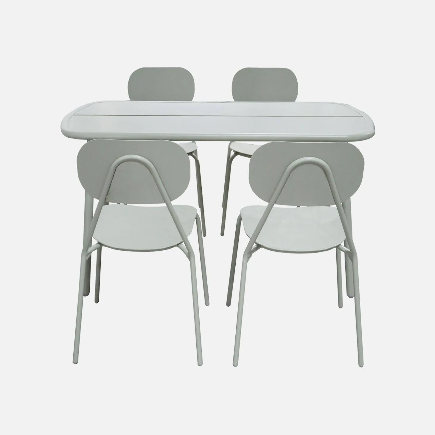 Conjunto mesa de jardín de aluminio, 4 sillas