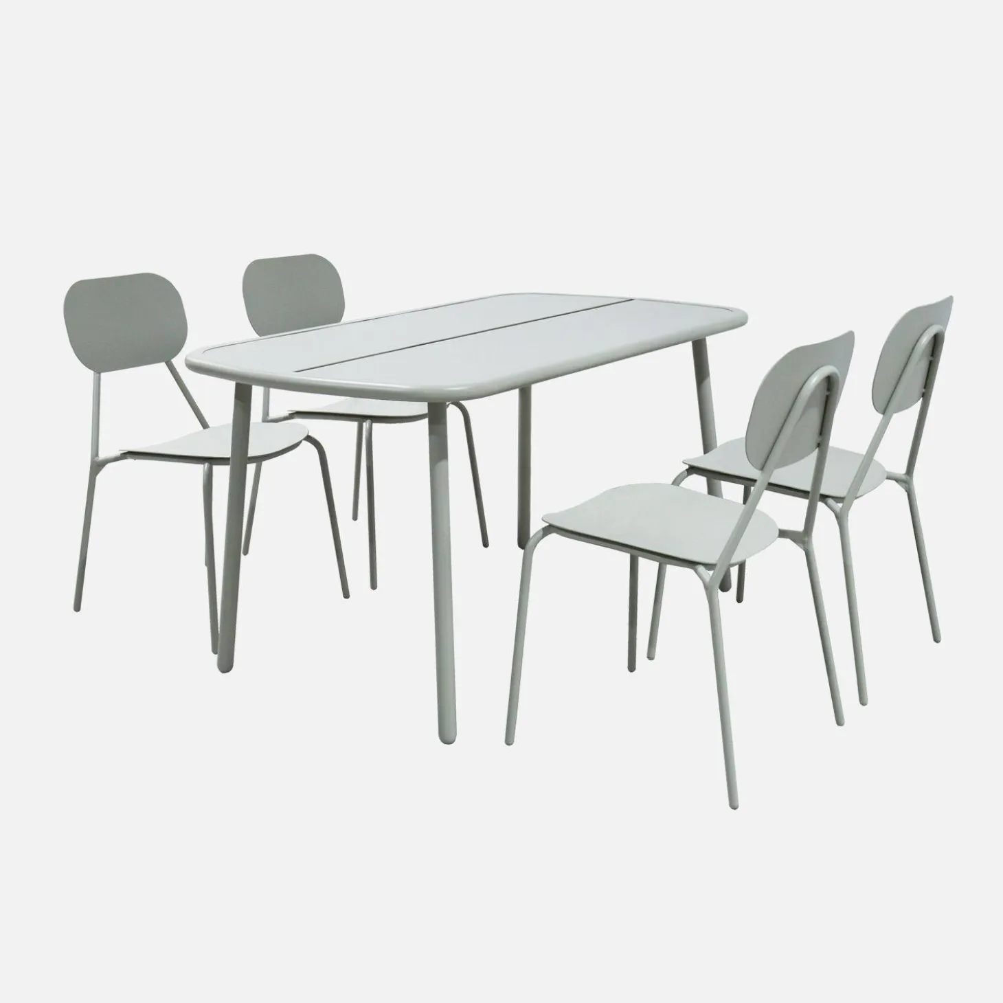 Conjunto mesa de jardín de aluminio, 4 sillas