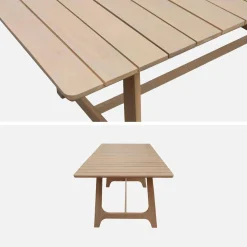 Conjunto mesa de jardín de madera de acacia con 6 sillas