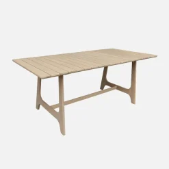 Conjunto mesa de jardín de madera de acacia con 6 sillas