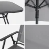 Conjunto mesa de jardín de acero con 6 sillas y 1 sombrilla