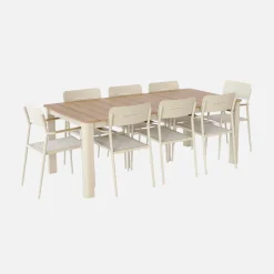 Conjunto mesa de jardín de aluminio con 8 sillas
