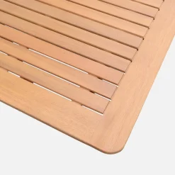 Conjunto mesa de jardín extensible de madera de eucalipto con 8 sillas