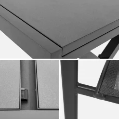 Conjunto mesa de jardín extensible de aluminio con 8 sillas