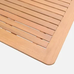 Conjunto mesa de jardín extensible de madera de eucalipto con 6 sillas