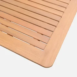Conjunto mesa de jardín extensible de madera de eucalipto con 6 sillas