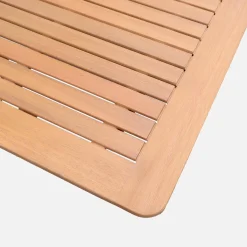Conjunto mesa de jardín extensible de madera de eucalipto con 8 sillas