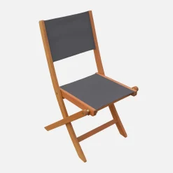 Conjunto mesa de jardín extensible de madera de eucalipto con 6 sillas