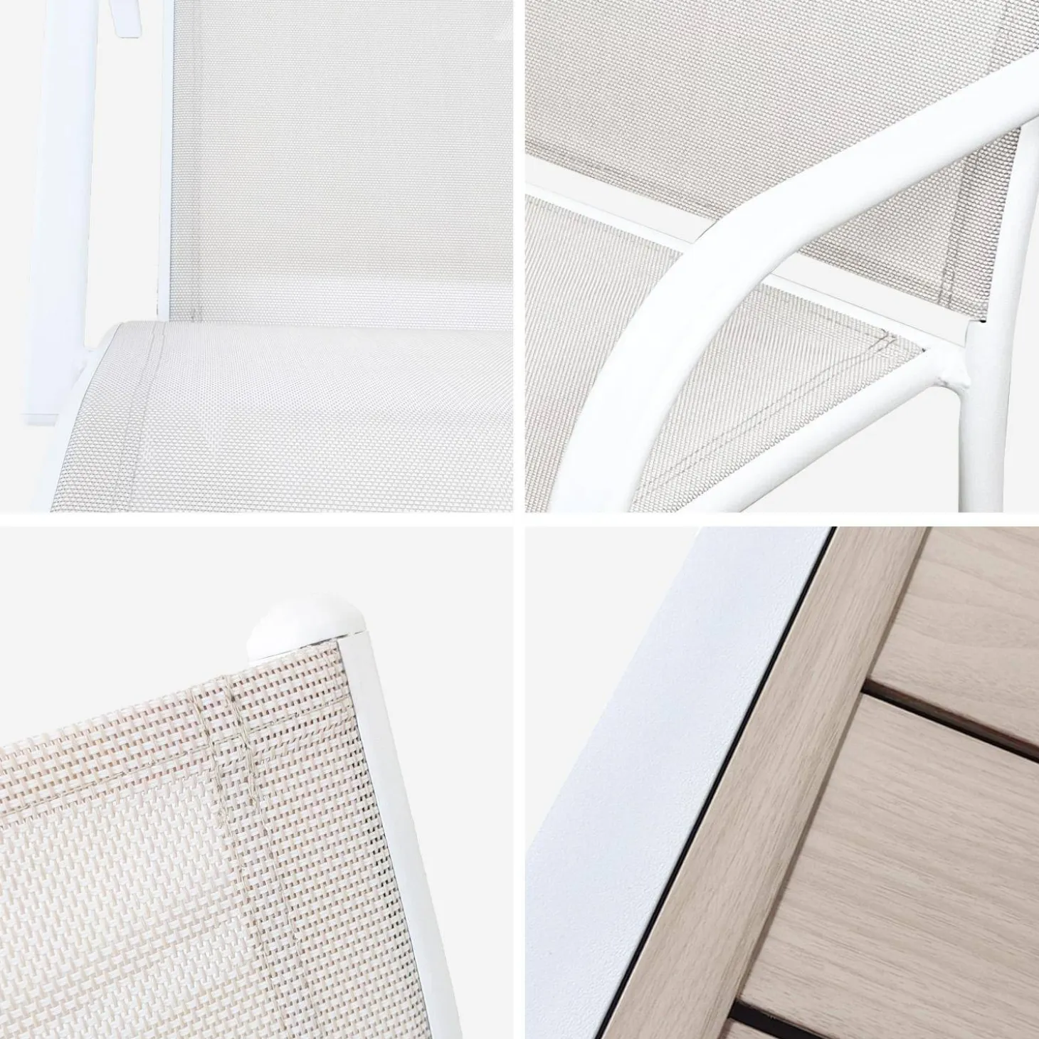 Conjunto mesa de jardín extensible de aluminio con 8 sillas
